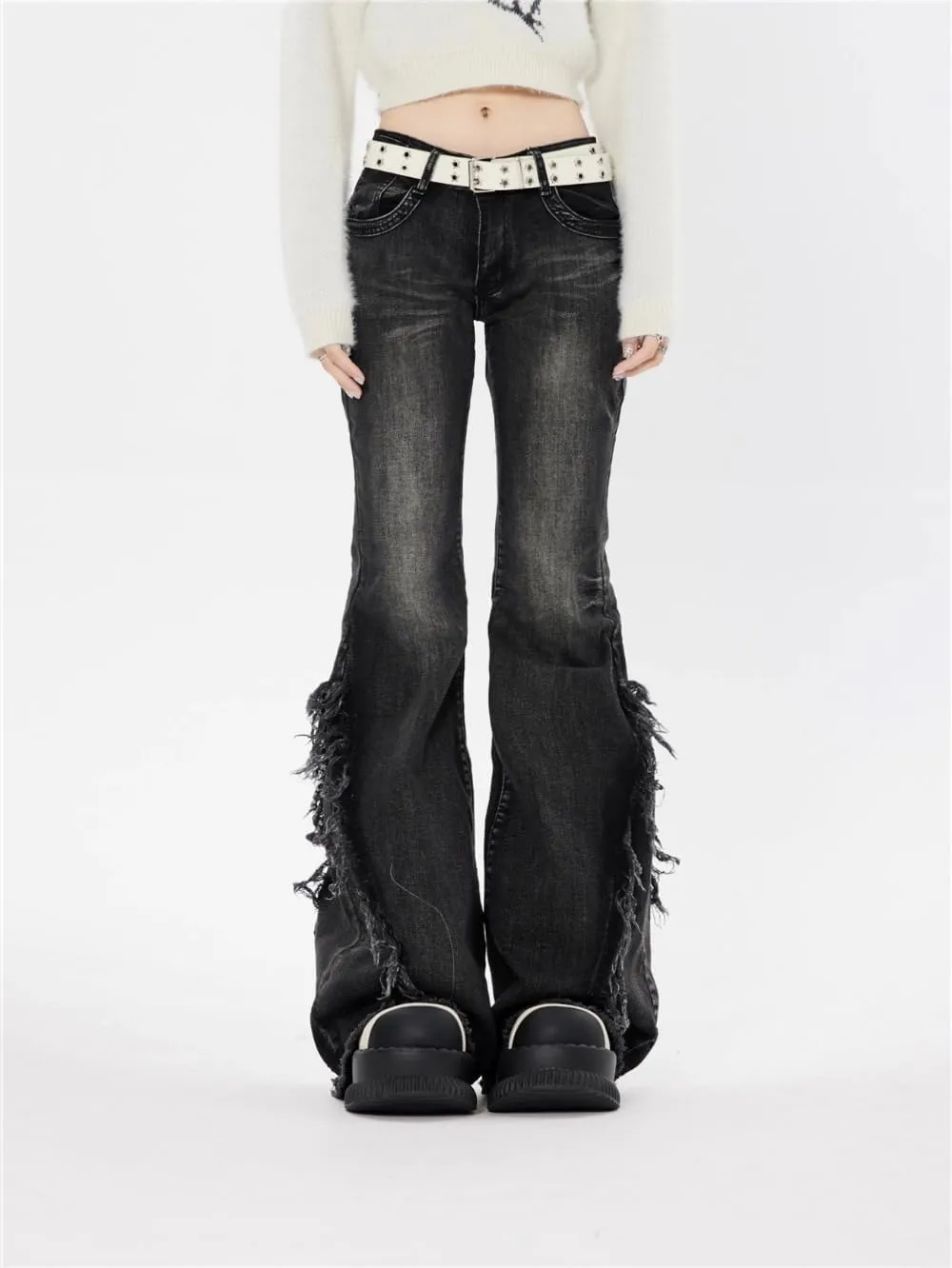 Y2K Flare Jeans for Women - Bell Bottoms, Baggy, Low Rise, Wide Leg Streetwear