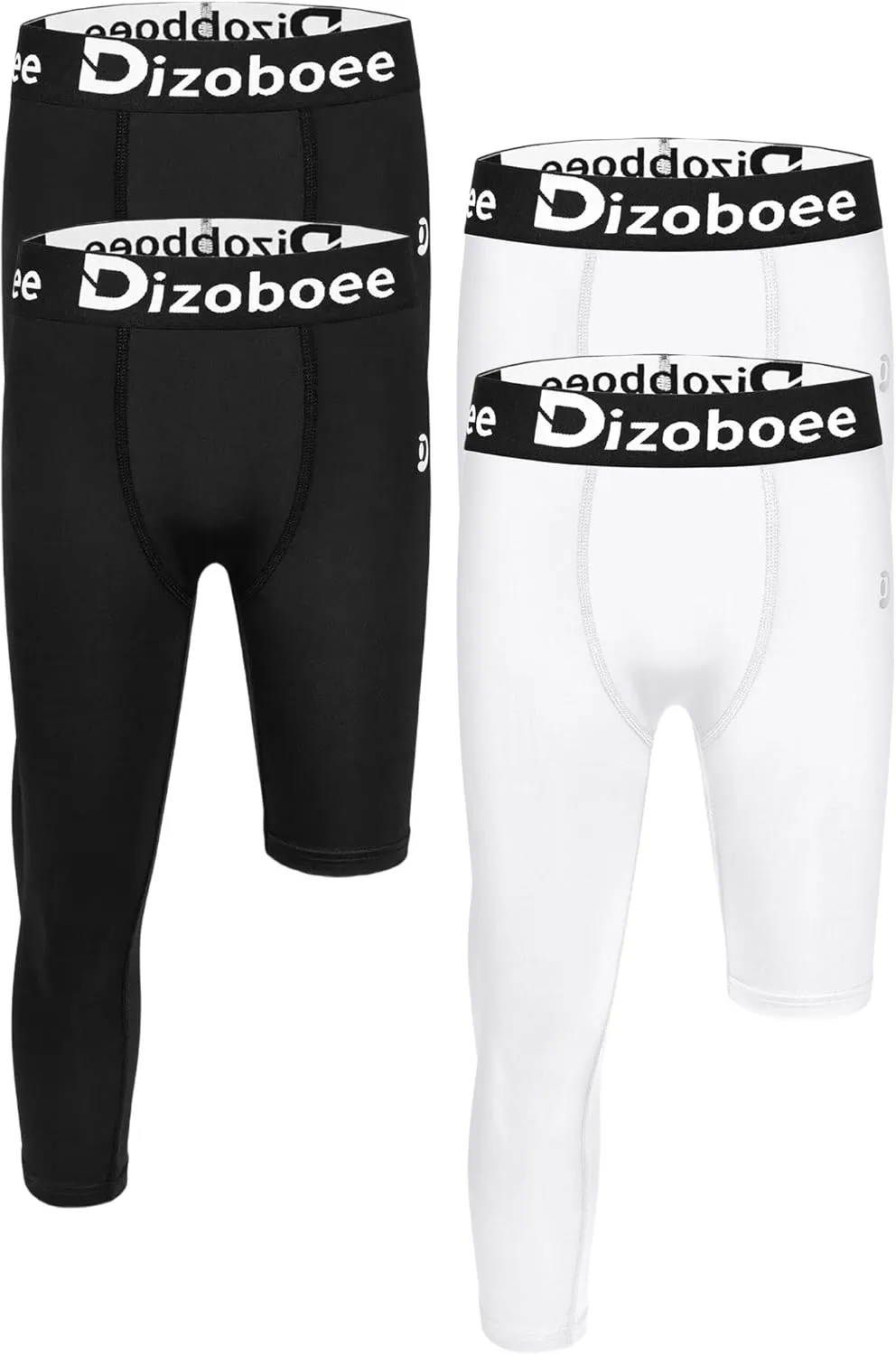 Youth Boys Compression Pants One Leg 3/4 Leggings for Sports Kids Basketball Tights Baseball Football Pants